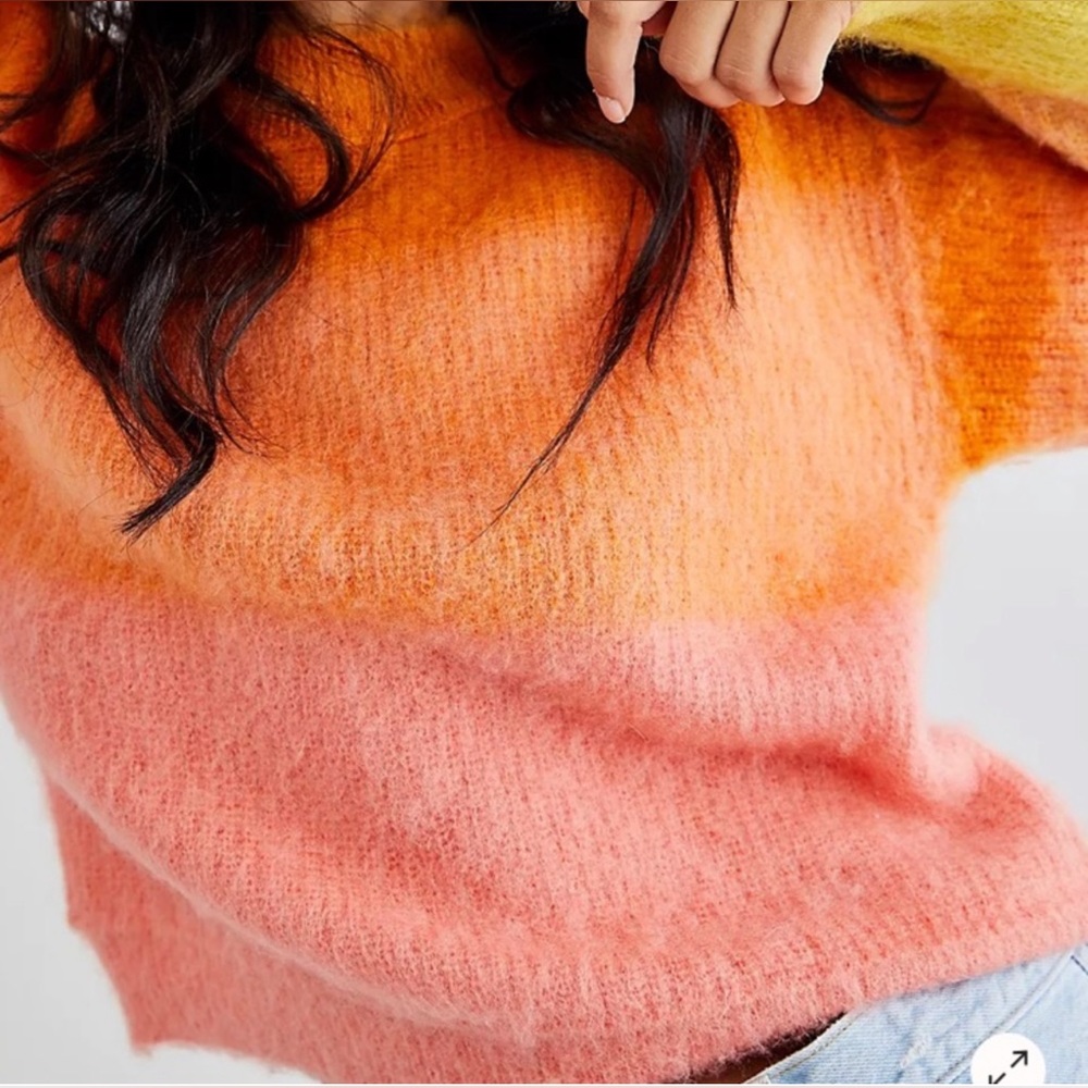 Free People NWT Autumn Sky pullover sweater Sz M - Picture 2 of 9